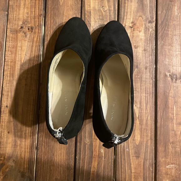 Nine West Haywire Black Suede Zip up Back heels |women’s 7.5 | - Picture 6 of 13